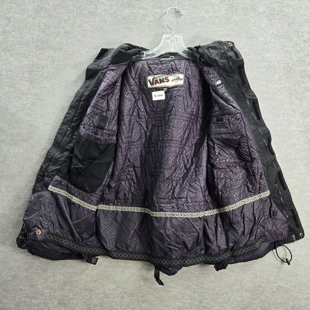 VANS Women Activewear Jacket Small Black Pink Colorblock Snow Full Zip Pocket - Picture 6 of 11